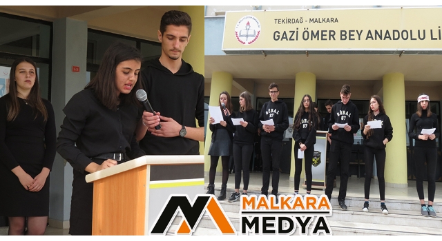Malkara'da öğrenciler kadına şiddete "HAYIR" dedi
