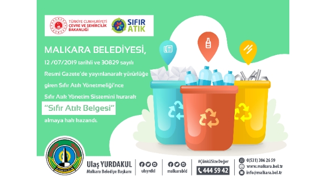 Malkara Belediyesi “SIFIR ATIK BELGESİ” Almaya Hak Kazandı