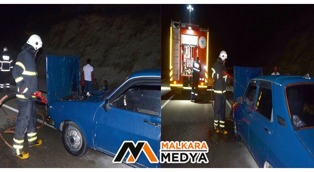 Malkara’da otomobil alev aldı