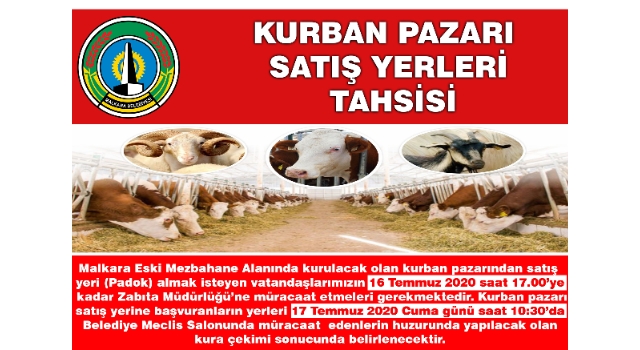 Malkara Kurban Pazarı Satış Yerleri Tahsisi Başladı