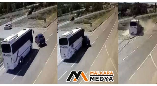 Malkara'da yaşlı çifti hayattan koparan feci kaza kamerada
