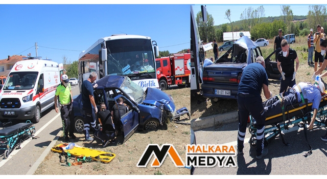Malkara’da Yolcu Minibüsü İle Otomobil Çarpıştı; 1 Ölü 1 Ağır Yaralı