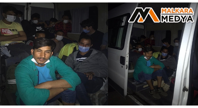 Emekli komiserin sürdüğü araçta 16 düzensiz göçmen yakalandı