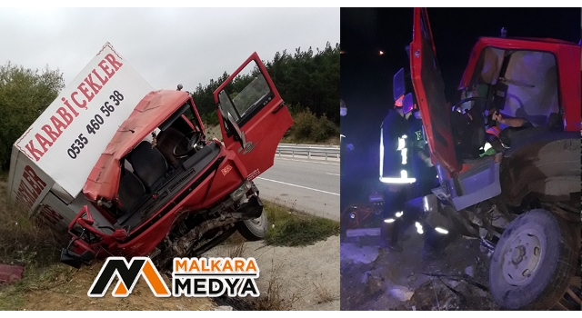 Malkara’da kamyon şarampole uçtu: 3 yaralı