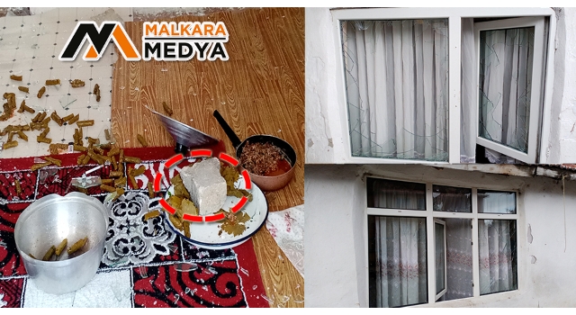 Malkara'da öfkeli şahıs parke taşıyla evin camlarını kırdı