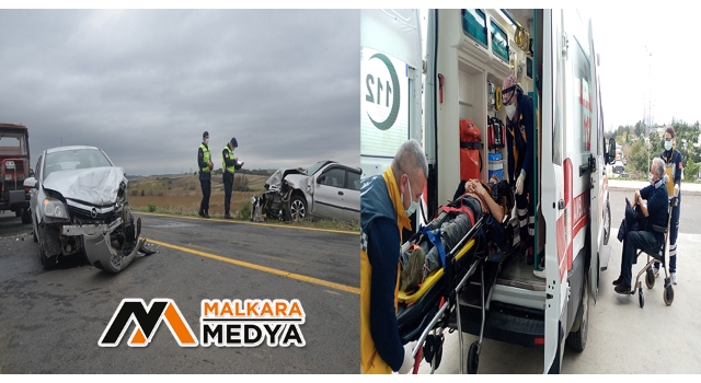 Malkara'da otomobiller kafa kafaya çarpıştı: 2 yaralı