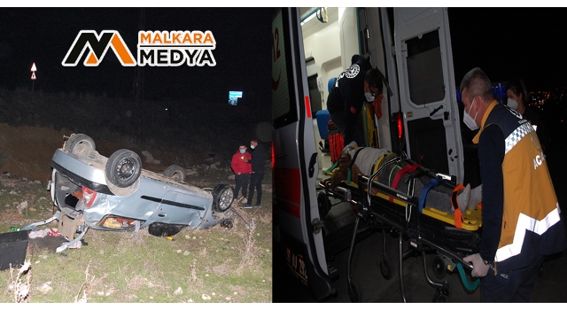 Malkara'da takla atan otomobilin sürücüsü ağır yaralandı