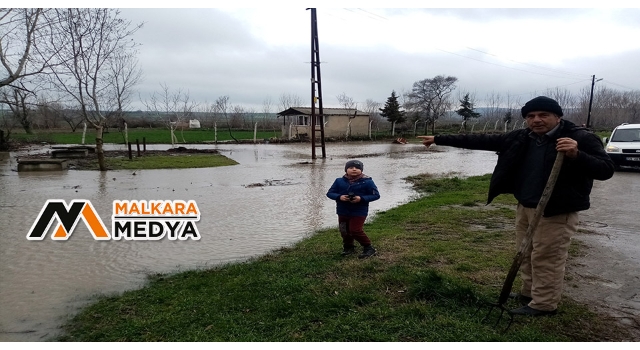 Malkara’da dereler taştı, tarlalar göle döndü