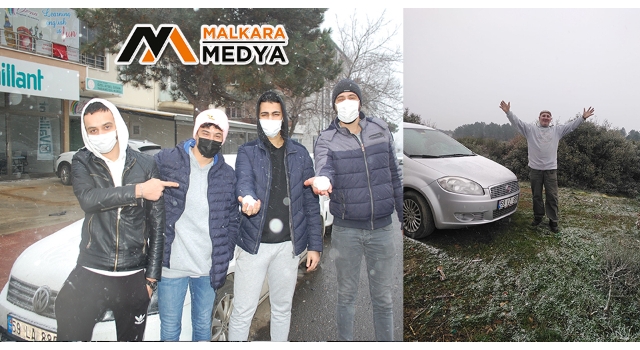 Malkara'da yoğun kar: Vatandaş büyük sevinç yaşadı