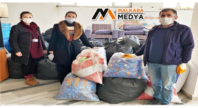 Süleymanpaşa’da 1 buçuk ton plastik kapak toplandı