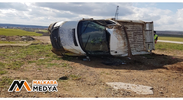 Malkara’da kamyonet takla attı: 1 yaralı