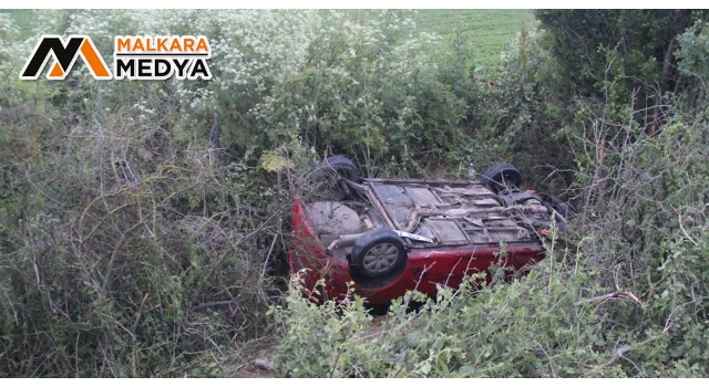 Malkara'da alkollü sürücü dereye uçtu: 1 yaralı