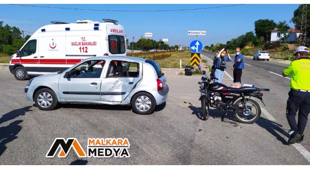 Malkara’da Motosiklet ile Otomobil Çarpıştı; 1 Yaralı