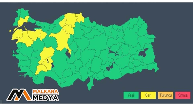 Meteoroloji sarı kodla uyardı: 13 ile kuvvetli yağış uyarısı