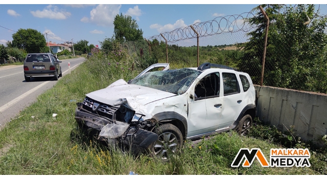 Malkara’da Otomobil Takla Attı; 1 Yaralı