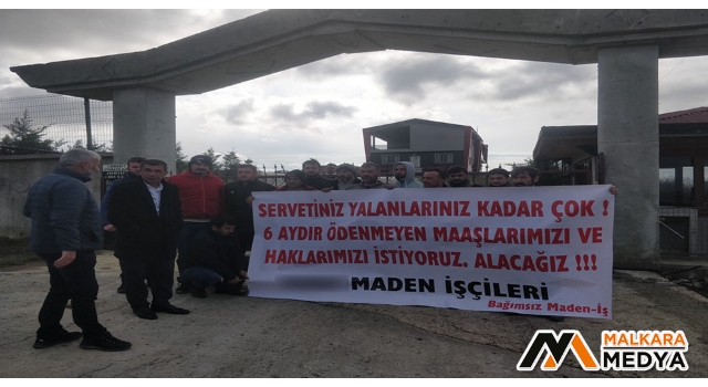 Malkara’da 6 aydır maaş alamayan madenciler eylem yaptı