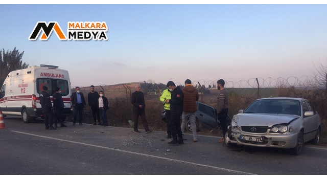 Malkara'da iki otomobil çarpıştı; 1 yaralı