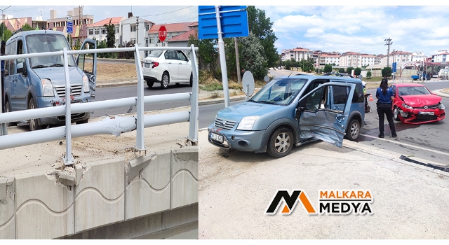 Malkara’da kazada faciayı korkuluk demirleri engelledi: 1 yaralı