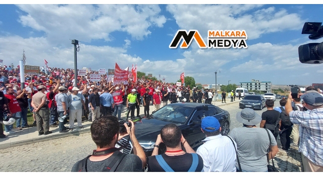 İşçilerin eyleminde gergin anlar