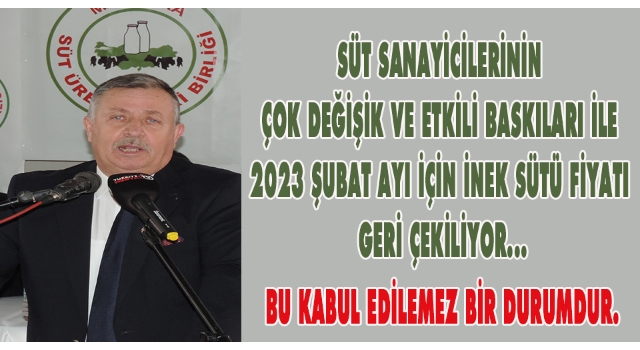 OSMAN TURGUTLUGİL; SÜT ÜRETİCİSİ, Besi ve Süt Hayvanı Ayrımı Yapmaksızın Hayvanlarını Kestirmekte veya Satmaktadır!..