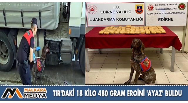 TIR'daki 18 kilo 480 gram eroini "Ayaz" buldu