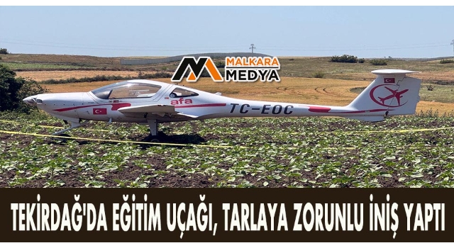 Tekirdağ'da eğitim uçağı, tarlaya zorunlu iniş yaptı
