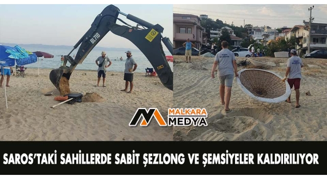 Saros’taki sahillerde sabit şezlong ve şemsiyeler kaldırılıyor