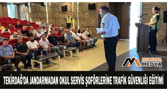 Tekirdağ'da jandarmadan okul servis şoförlerine trafik güvenliği eğitimi