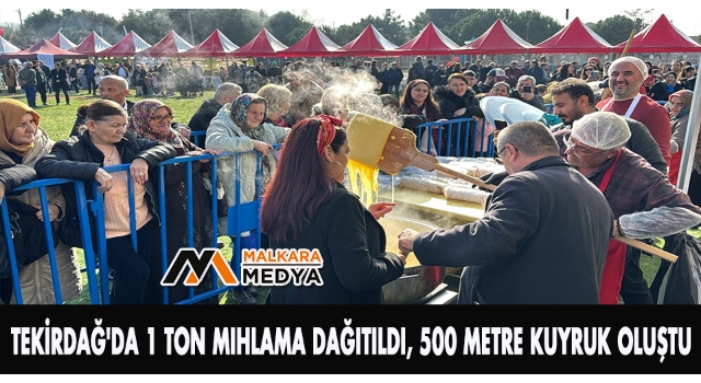 Tekirdağ'da 1 ton mıhlama dağıtıldı, 500 metre kuyruk oluştu