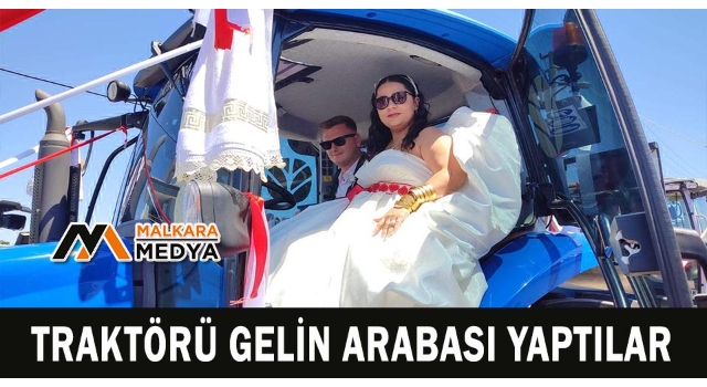 Traktörü gelin arabası yaptılar