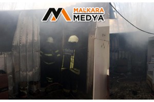 Malkara’da konteyner ev yandı