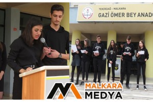 Malkara'da öğrenciler kadına şiddete "HAYIR" dedi