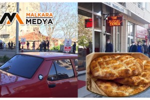 Malkara'da fırınlarda Ramazan pidesi için uzun kuyruklar oluştu