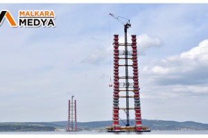 Çanakkale Boğaz Köprüsü'nün kuleleri 270 metreye ulaştı