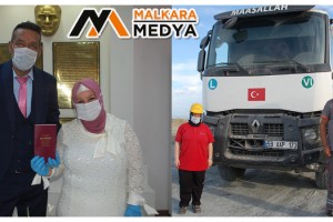 Malkara'da maden ocağında tanışan çift evlendi