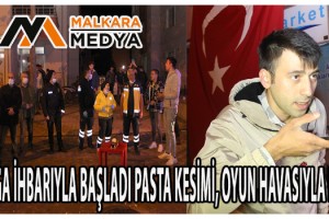 Malkaralı Gençlerden “Emniyet ve Sağlık Ekiplerine Pastalı, Alkışlı Moral Desteği”