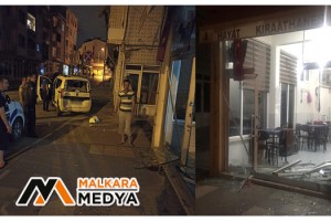Malkara'da kontrolden çıkan araç kahvehaneye girdi