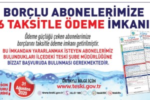 Su faturalarını ödemede güçlük çeken abonelere taksit imkanı