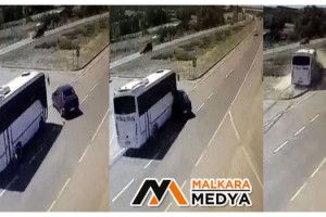 Malkara'da yaşlı çifti hayattan koparan feci kaza kamerada