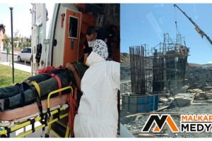Malkara'da kolonun altında kalmamak için 6 metre yükseklikteki iskeleden atladı