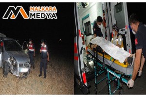 Malkara'da otomobil tarlaya uçtu: 1 yaralı