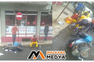 Malkara’da otomobille çarpışan motosikletli yaralandı