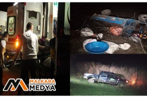 Malkara'da kamyonetin çarptığı pat pat devrildi: 1'i çocuk 3 kişi yaralandı