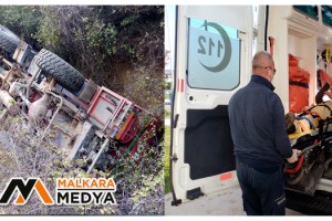 Malkara'da yangın ihbarına giden arazöz devrildi: 4 yaralı