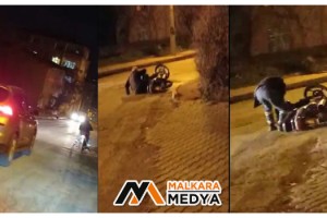 Malkara'da alkollü olduğu iddia edilen motosikletlinin tehlikeli yolculuğu kamerada