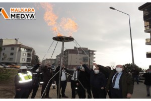 Malkara’da ilk doğalgaz ateşi yandı