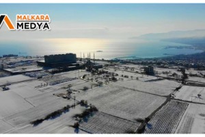 Beyaz gelinliğini giyen Trakya’nın incisi havadan görüntülendi