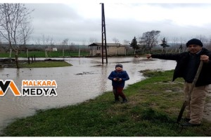 Malkara’da dereler taştı, tarlalar göle döndü