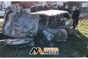 Tekirdağ’da feci kaza: Sıkıştığı otomobilde yanarak can verdi
