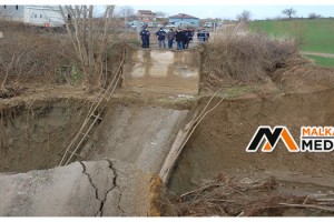 Malkara'da korkutan görüntü: Köprü yıkıldı, iki ilçe arasında ulaşım sağlanamıyor